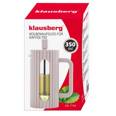 ZAPARZACZ TŁOKOWY DO KAWY/HERBATY Z 350ml KLAUSBERG KB-7744 RÓŻOWY ZAPARZACZ TŁOKOWY DO KAWY/HERBATY Z 350ml KLAUSBERG KB-7744 RÓŻOWY