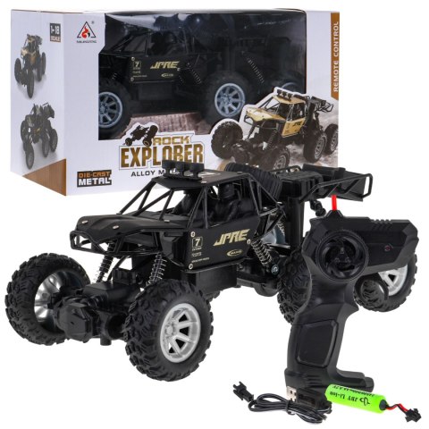 Metalowy crawler Rock Explorer 4x4 Zdalnie sterowany 1:18 Gumowe 6 kół Metalowy crawler Rock Explorer 4x4 Zdalnie sterowany 1:18 Gumowe 6 kół