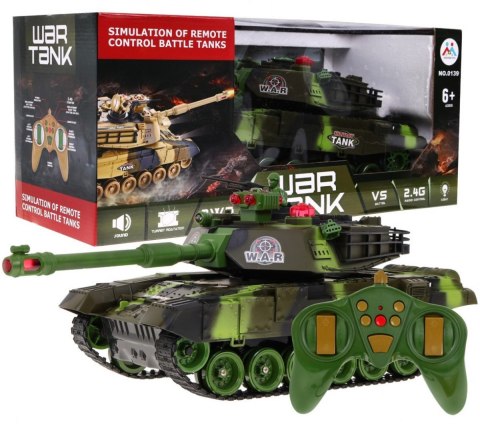 Zdalnie sterowany Czołg dla dzieci 3+ Zielony 1:18 + Pilot + Dźwięki + LED + Ruchome elementy Zdalnie sterowany Czołg dla dzieci 3+ Zielony 1:18 + Pilot + Dźwięki + LED + Ruchome elementy