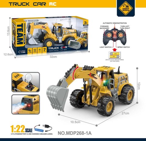 Koparka z Funkcją Świateł i Dymu R/C Koparka z Funkcją Świateł i Dymu R/C