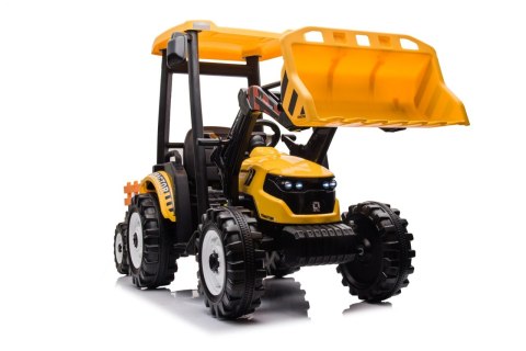 Pojazd MEGA Traktor D68 Z Przyczepką Żółty Pojazd MEGA Traktor D68 Z Przyczepką Żółty