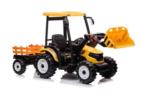 Pojazd MEGA Traktor D68 Z Przyczepką Żółty Pojazd MEGA Traktor D68 Z Przyczepką Żółty