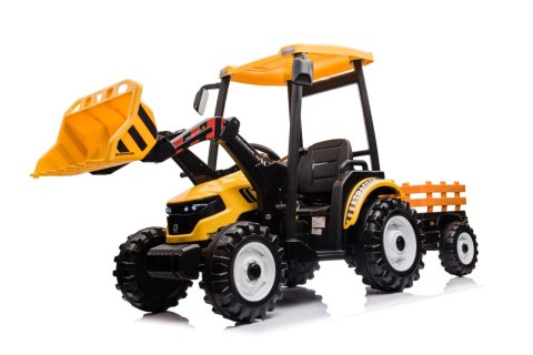 Pojazd MEGA Traktor D68 Z Przyczepką Żółty Pojazd MEGA Traktor D68 Z Przyczepką Żółty