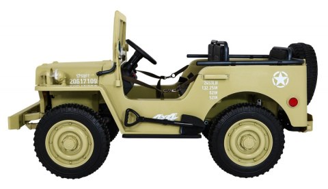 Autko Wojskowe Retro Strong dla 3 dzieci Matcha + Napęd 4x4 + Schowki + EVA + Wolny Start + MP3 LED Autko Wojskowe Retro Strong dla 3 dzieci Matcha + Napęd 4x4 + Schowki + EVA + Wolny Start + MP3 LED