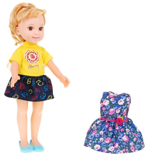 Duża Lalka do stylizacji dla dzieci 3+ blondynka + 2 Stroje + Grzebyk + Lusterko Duża Lalka do stylizacji dla dzieci 3+ blondynka + 2 Stroje + Grzebyk + Lusterko