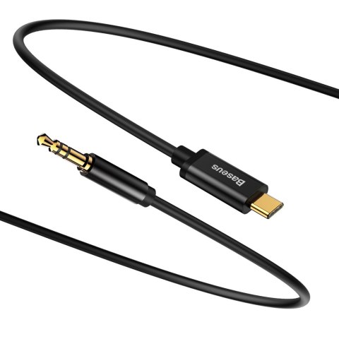 Kabel audio stereo przejścióka AUX 3.5mm Mini Jack - USB-C 120cm - czarny Kabel audio stereo przejścióka AUX 3.5mm Mini Jack - USB-C 120cm - czarny