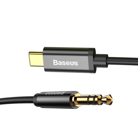 Kabel audio stereo przejścióka AUX 3.5mm Mini Jack - USB-C 120cm - czarny Kabel audio stereo przejścióka AUX 3.5mm Mini Jack - USB-C 120cm - czarny
