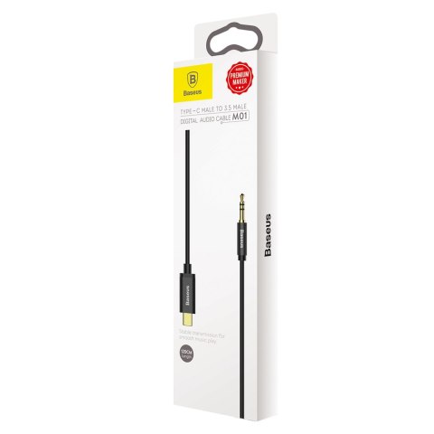 Kabel audio stereo przejścióka AUX 3.5mm Mini Jack - USB-C 120cm - czarny Kabel audio stereo przejścióka AUX 3.5mm Mini Jack - USB-C 120cm - czarny