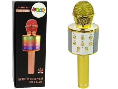 Mikrofon Bezprzewodowy USB Głośnik Nagrywanie Karaoke Model WS-858 Złoty Mikrofon Bezprzewodowy USB Głośnik Nagrywanie Karaoke Model WS-858 Złoty