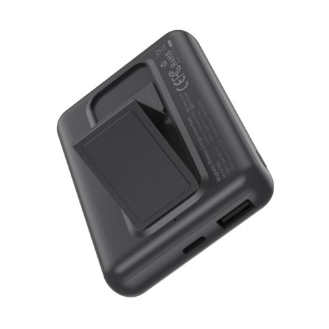 Powerbank 10000mAh bezprzewodowy MagSafe USB-A USB-C funkcja podstawki czarny Powerbank 10000mAh bezprzewodowy MagSafe USB-A USB-C funkcja podstawki czarny