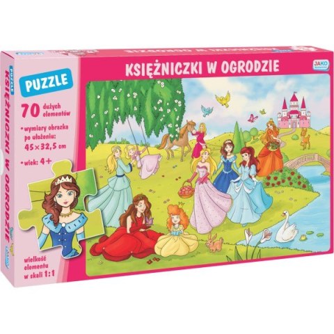 Puzzle 70 elementów. Księżniczki w ogrodzie Puzzle 70 elementów. Księżniczki w ogrodzie