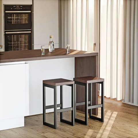 Stołek barowy nowoczesne krzesło barowe taboret metal MDF ModernHome Stołek barowy nowoczesne krzesło barowe taboret metal MDF ModernHome