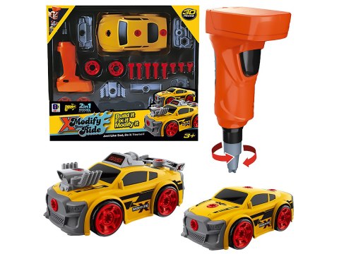 Sportowy Samochód do rozkręcania i skręcania 2w1 TUNING + Wkrętarka Sportowy Samochód do rozkręcania i skręcania 2w1 TUNING + Wkrętarka