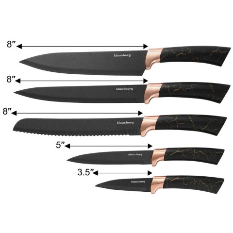 ZESTAW 5 NOŻY KUCHENNYCH W STOJAKU KINGHOFF KH-7799 ZESTAW 5 NOŻY KUCHENNYCH W STOJAKU KINGHOFF KH-7799