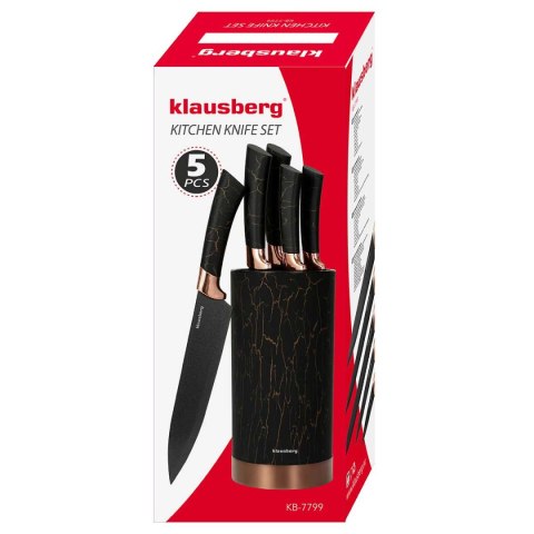ZESTAW 5 NOŻY KUCHENNYCH W STOJAKU KINGHOFF KH-7799 ZESTAW 5 NOŻY KUCHENNYCH W STOJAKU KINGHOFF KH-7799