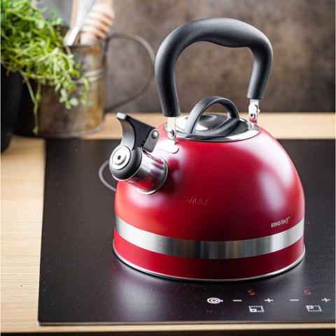 CZAJNIK 1,8L Z GWIZDKIEM KINGHOFF KH-1853 CZERWONY CZAJNIK 1,8L Z GWIZDKIEM KINGHOFF KH-1853 CZERWONY