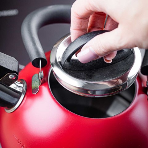 CZAJNIK 1,8L Z GWIZDKIEM KINGHOFF KH-1853 CZERWONY CZAJNIK 1,8L Z GWIZDKIEM KINGHOFF KH-1853 CZERWONY