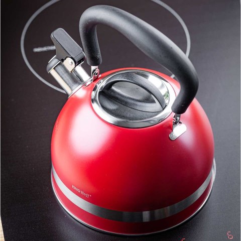 CZAJNIK 1,8L Z GWIZDKIEM KINGHOFF KH-1853 CZERWONY CZAJNIK 1,8L Z GWIZDKIEM KINGHOFF KH-1853 CZERWONY