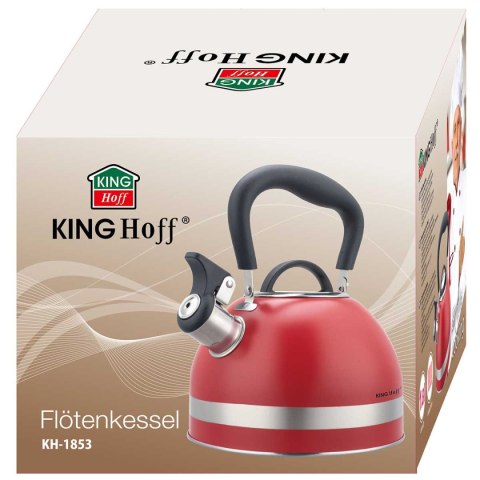 CZAJNIK 1,8L Z GWIZDKIEM KINGHOFF KH-1853 CZERWONY CZAJNIK 1,8L Z GWIZDKIEM KINGHOFF KH-1853 CZERWONY