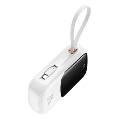 Powerbank Qpow Pro+ 20000mAh z kablem USB-C i wyświetlaczem - biały Powerbank Qpow Pro+ 20000mAh z kablem USB-C i wyświetlaczem - biały
