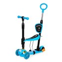 Hulajnoga trójkołowa balansowa led 3w1 świecące kółka - Niebieska ECOTOYS