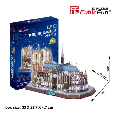 CUBIC FUN PUZZLE 3D LED KATEDRA NOTRE DAME 149 EL. - L173H CUBIC FUN PUZZLE 3D LED KATEDRA NOTRE DAME 149 EL. - L173H