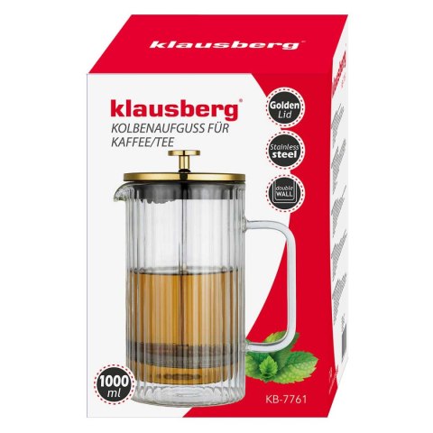 ZAPARZACZ TŁOKOWY DO KAWY/HERBATY TERMICZNY 1000ml KLAUSBERG KB-7761 ZAPARZACZ TŁOKOWY DO KAWY/HERBATY TERMICZNY 1000ml KLAUSBERG KB-7761