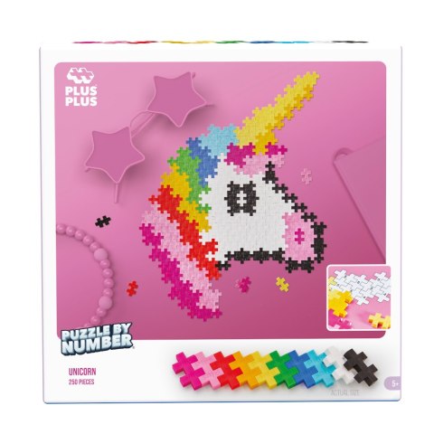 PLUS-PLUS PUZZLE BY NUMBER JEDNOROŻEC - 250 ELEMENTÓW PLUS-PLUS PUZZLE BY NUMBER JEDNOROŻEC - 250 ELEMENTÓW