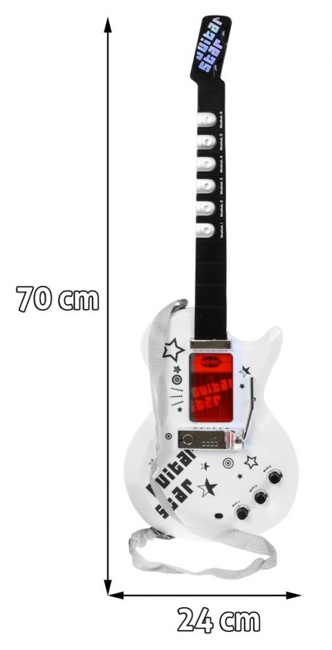 Gitara elektryczna + Mikrofon dla dzieci 6+ Instrument muzyczny Dźwięki + Światła Gitara elektryczna + Mikrofon dla dzieci 6+ Instrument muzyczny Dźwięki + Światła