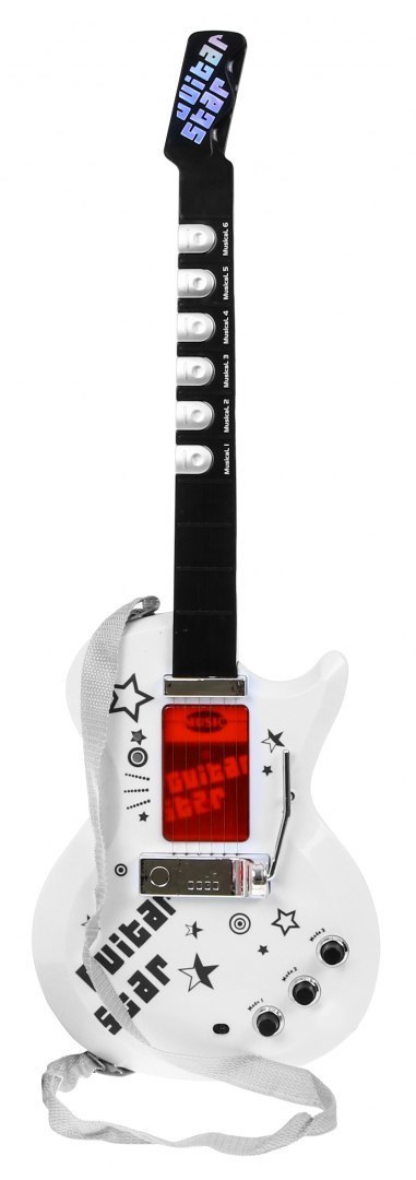 Gitara elektryczna + Mikrofon dla dzieci 6+ Instrument muzyczny Dźwięki + Światła Gitara elektryczna + Mikrofon dla dzieci 6+ Instrument muzyczny Dźwięki + Światła