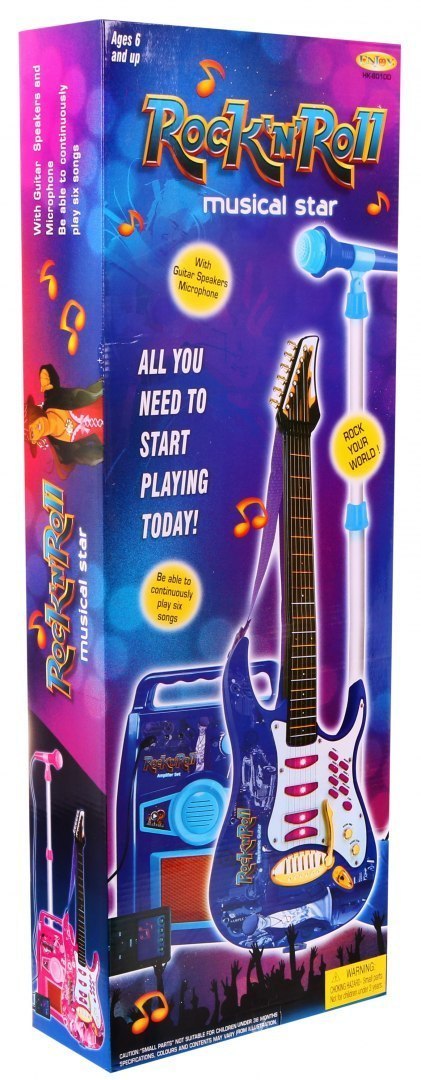 Gitara z akcesoriami dla dzieci 6+ Różowy zestaw muzyczny Wzmacniacz + Mikrofon Gitara z akcesoriami dla dzieci 6+ Różowy zestaw muzyczny Wzmacniacz + Mikrofon