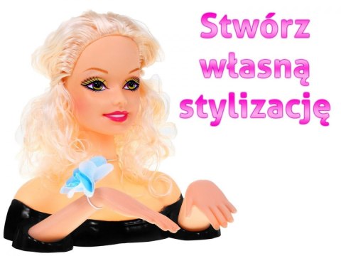 Lalka blondynka do stylizacji włosów dla dzieci 3+ Zestaw do czesania + Ozdoby akcesoria Lalka blondynka do stylizacji włosów dla dzieci 3+ Zestaw do czesania + Ozdoby akcesoria