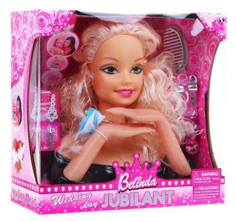 Lalka blondynka do stylizacji włosów dla dzieci 3+ Zestaw do czesania + Ozdoby akcesoria Lalka blondynka do stylizacji włosów dla dzieci 3+ Zestaw do czesania + Ozdoby akcesoria