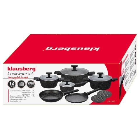 ZESTAW 12 ELEM. GARNKÓW MARMURKOWYCH KLAUSBERG KB-7830 ZESTAW 12 ELEM. GARNKÓW MARMURKOWYCH KLAUSBERG KB-7830