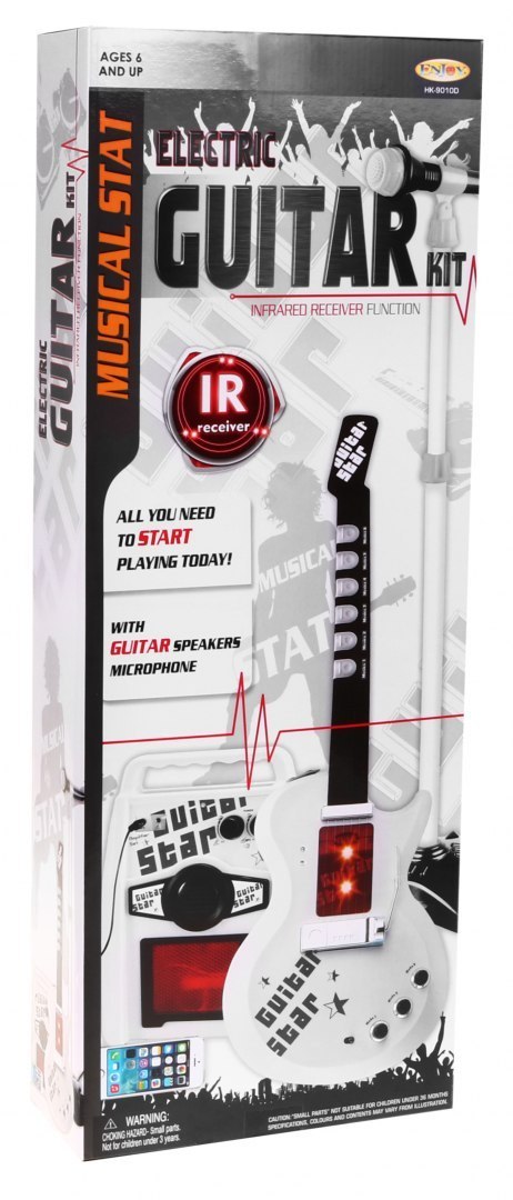 Zestaw muzyczny dla dzieci 6+ Gitara elektryczna + Wzmacniacz + Mikrofon Zestaw muzyczny dla dzieci 6+ Gitara elektryczna + Wzmacniacz + Mikrofon