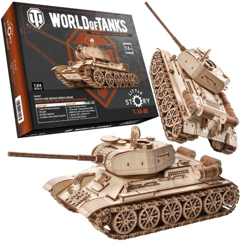 World Of Tanks Drewniane Klocki Puzzle Model 3D - Czołg T-34-85 1019 ele World Of Tanks Drewniane Klocki Puzzle Model 3D - Czołg T-34-85 1019 ele