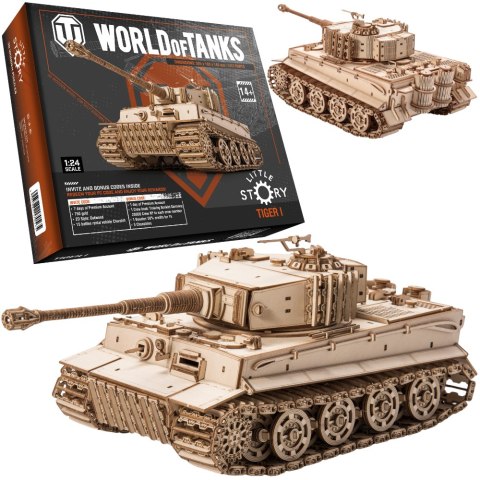 World Of Tanks Drewniane Klocki Puzzle Model 3D - Czołg Tiger M1 1417 el World Of Tanks Drewniane Klocki Puzzle Model 3D - Czołg Tiger M1 1417 el