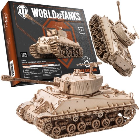 World Of Tanks Drewniane Klocki Puzzle Model 3D - M4A38 Sherman 1272 ele World Of Tanks Drewniane Klocki Puzzle Model 3D - M4A38 Sherman 1272 ele