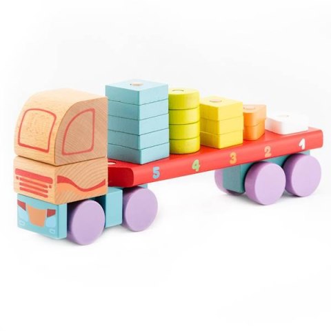 CIĘŻARÓWKA TIR TRANSPORTER UKŁADANIE KLOCKÓW FIGURY GEOMETRYCZNE DREWNIANE CIĘŻARÓWKA TIR TRANSPORTER UKŁADANIE KLOCKÓW FIGURY GEOMETRYCZNE DREWNIANE