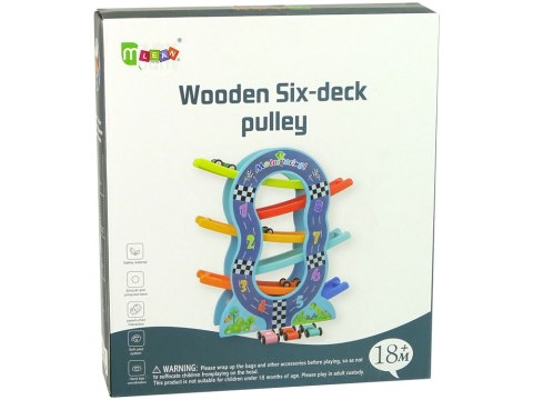 Drewniana Zjeżdżalnia 6 Poziomów Autka Liczby Drewniana Zjeżdżalnia 6 Poziomów Autka Liczby