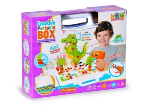 Kreatywna Mozaika ZOO W Walizce 198 el. Układanka 3D, Klocki, Wkrętarka Zestaw Konstrukcyjny Kreatywna Mozaika ZOO W Walizce 198 el. Układanka 3D, Klocki, Wkrętarka Zestaw Konstrukcyjny