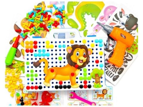 Kreatywna Mozaika ZOO W Walizce 198 el. Układanka 3D, Klocki, Wkrętarka Zestaw Konstrukcyjny Kreatywna Mozaika ZOO W Walizce 198 el. Układanka 3D, Klocki, Wkrętarka Zestaw Konstrukcyjny