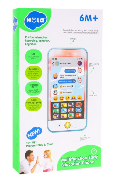 Multifunkcyjny Smartphone Hola Interaktywne Przyciski Funkcja Nagrywania Multifunkcyjny Smartphone Hola Interaktywne Przyciski Funkcja Nagrywania