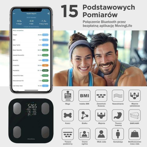 ANALITYCZNA WAGA ŁAZIENKOWA SMART IOS ANDROID KLAUSBERG KB-7854 ANALITYCZNA WAGA ŁAZIENKOWA SMART IOS ANDROID KLAUSBERG KB-7854