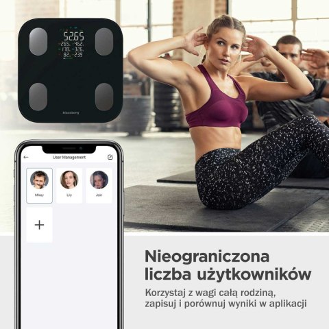 ANALITYCZNA WAGA ŁAZIENKOWA SMART IOS ANDROID KLAUSBERG KB-7854 ANALITYCZNA WAGA ŁAZIENKOWA SMART IOS ANDROID KLAUSBERG KB-7854