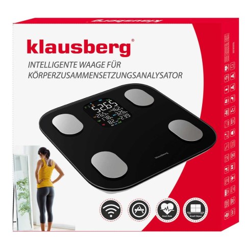ANALITYCZNA WAGA ŁAZIENKOWA SMART IOS ANDROID KLAUSBERG KB-7854 ANALITYCZNA WAGA ŁAZIENKOWA SMART IOS ANDROID KLAUSBERG KB-7854