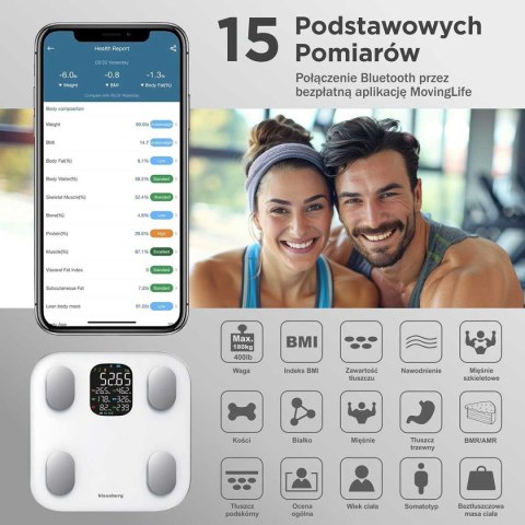 ANALITYCZNA WAGA ŁAZIENKOWA SMART IOS ANDROID KLAUSBERG KB-7855 ANALITYCZNA WAGA ŁAZIENKOWA SMART IOS ANDROID KLAUSBERG KB-7855