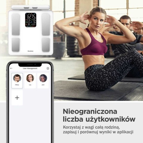 ANALITYCZNA WAGA ŁAZIENKOWA SMART IOS ANDROID KLAUSBERG KB-7857 ANALITYCZNA WAGA ŁAZIENKOWA SMART IOS ANDROID KLAUSBERG KB-7857
