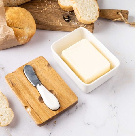 MASELNICZKA PORCELANOWA Z NOŻYKIEM KLAUSBERG KB-7785 BIAŁA MASELNICZKA PORCELANOWA Z NOŻYKIEM KLAUSBERG KB-7785 BIAŁA