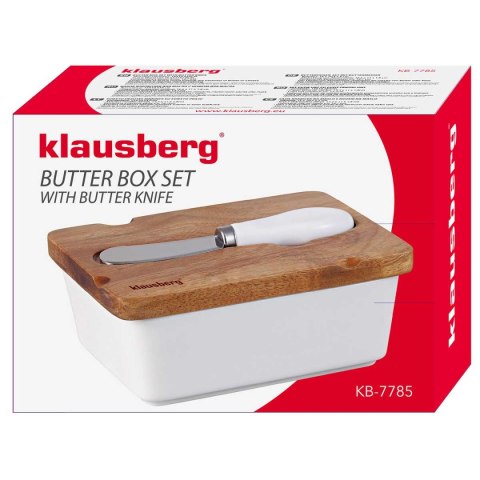 MASELNICZKA PORCELANOWA Z NOŻYKIEM KLAUSBERG KB-7785 BIAŁA MASELNICZKA PORCELANOWA Z NOŻYKIEM KLAUSBERG KB-7785 BIAŁA